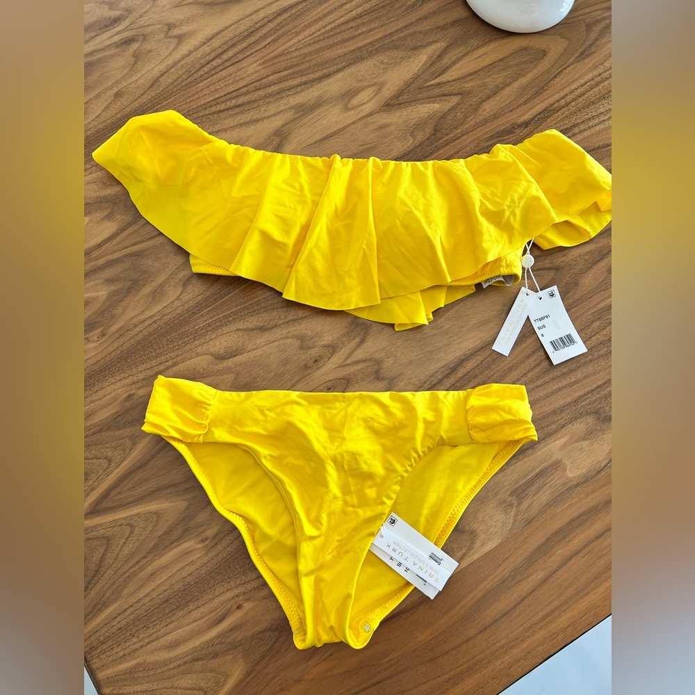 Trina Turk Yellow Ruffle Bikini